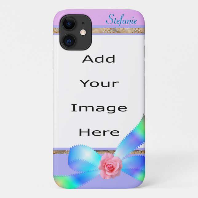 Rose & Rainbow Ribbon Flowered Border Case-Mate iPhone Case (Back)