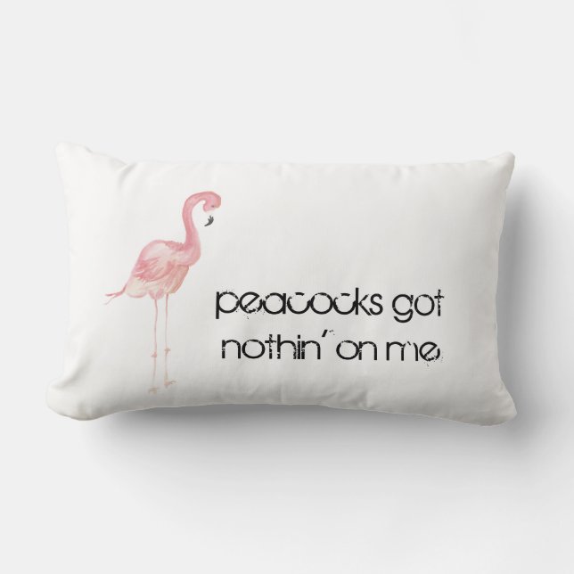 Rose rectangulaire, coussin de Flamant rose (Recto)