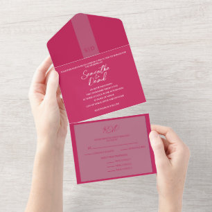 Rose Red All in One Wedding Invitation