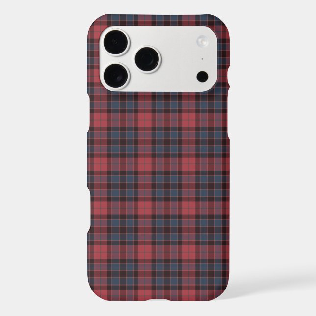 Rose Red Blue Black Plaid Tartan iPhone Case (Verso)