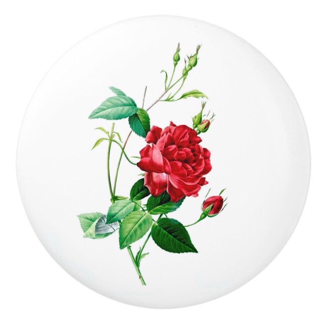 Rose Red Ceramic Knob (Front)