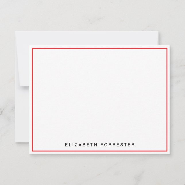 Rose Red Classic Single Border         Card (Front)