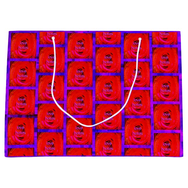 Rose Red Love Notes, Large Gift Bag (Front)