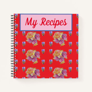 Rose Red My Recipe Book Flower Watercolour Art