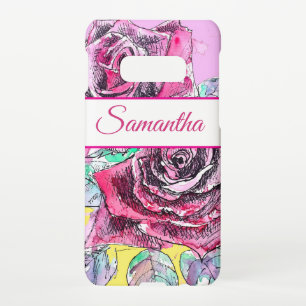 Rose Red Pink Cabbage Vintage Roses Girls Name Samsung Galaxy Case