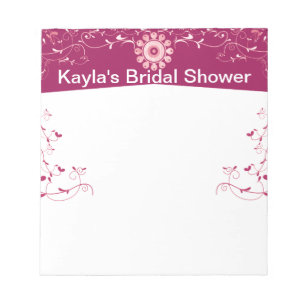 Rose Red White Floral Flourish Notepad
