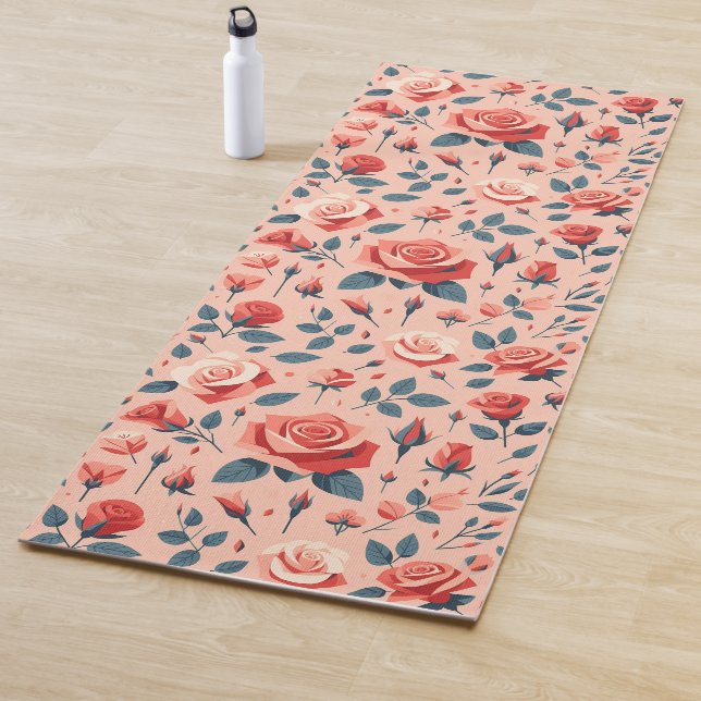 Rose Rhapsody Pattern Yoga Mat (In Situ)