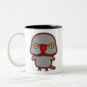 Rose-ringed parakeet / Grey male Two-Tone Coffee Mug