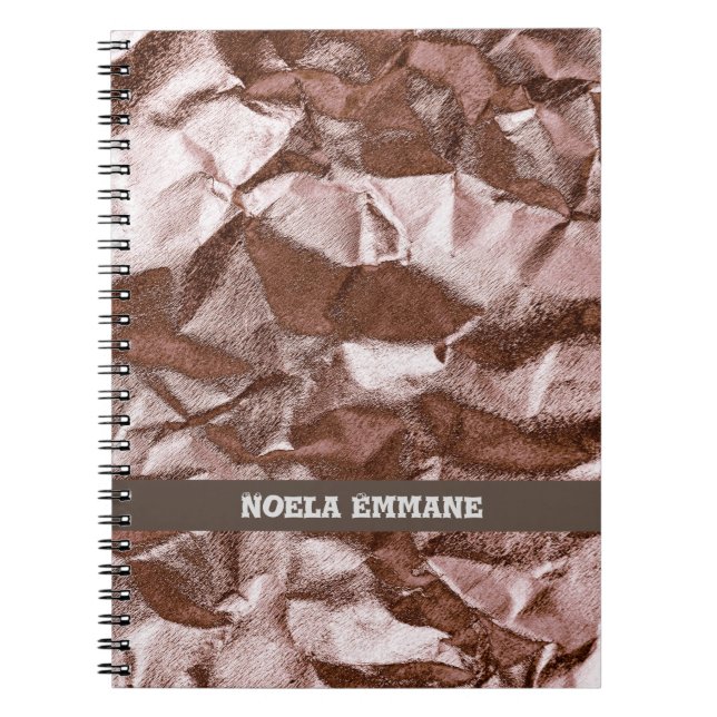 Rose rocheux Carnet Monogramme or  (Devant)