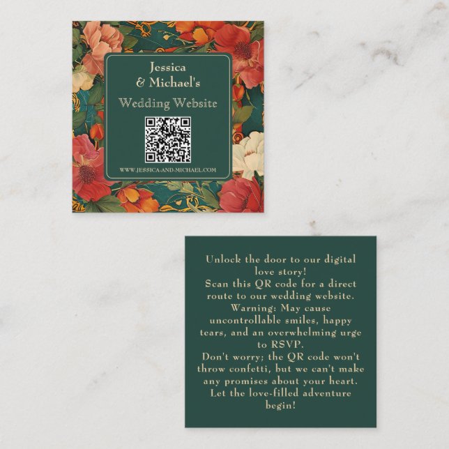 🌹 Rose Romance: Art Nouveau Splendour Enclosure Card (Front/Back)