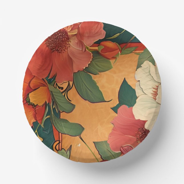 🌹 Rose Romance: Art Nouveau Splendour Paper Plate (Front)