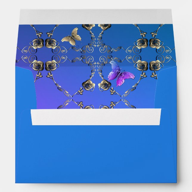 Rose romantique et enveloppe de Cerulean (Dos (Bas))