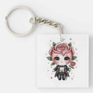 Rose Romeo Charm Keychain