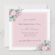 Rose rose Aquarelle Mère's Day Invitation