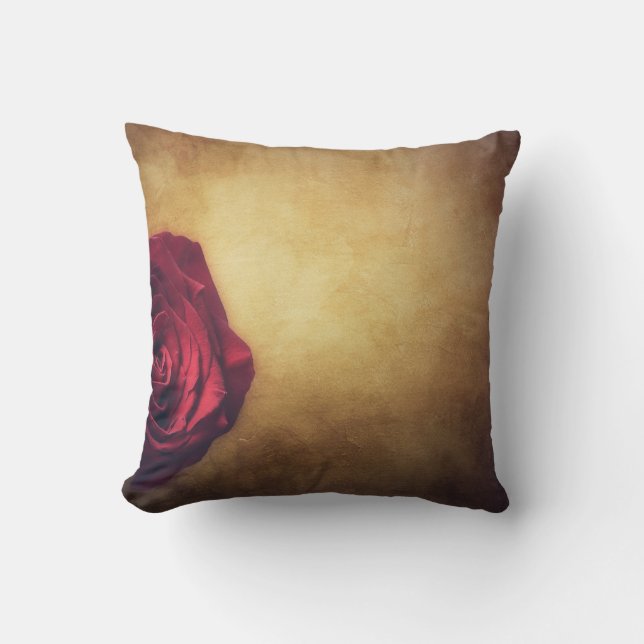 Rose rose bloom abstract romantic throw pillow (Front)
