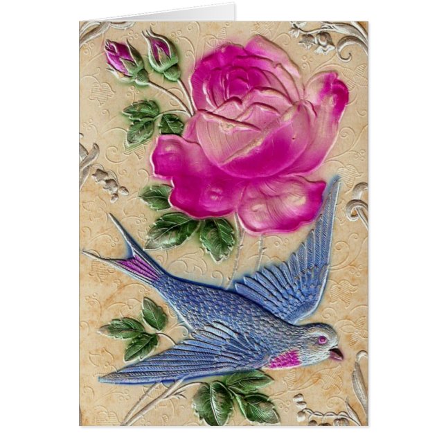 Rose rose d'oiseau bleu (Devant)