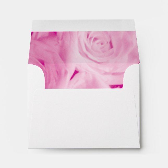 Rose rose | Enveloppes de mariage élégantes (Dos (Bas))