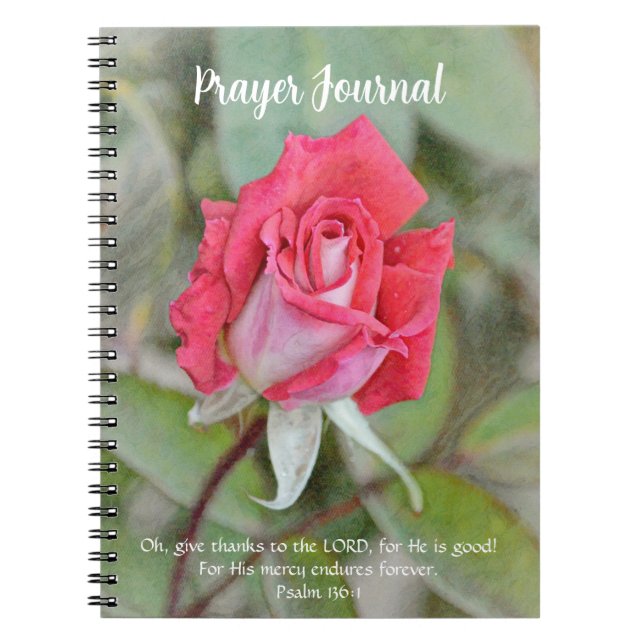 Rose rose Fleur foi Journal de prière (Devant)