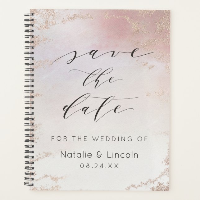 Rose & Rose Gold Enregistrer le Wedding planner de (Devant)