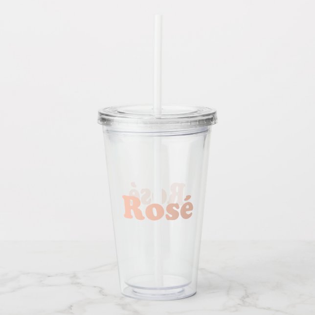 "Rose" Rose light pink clear Acrylic Tumbler (Front)