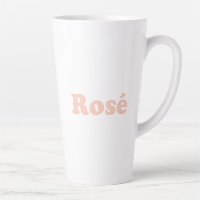 "Rose" Rose light pink white Latte Mug (Right)