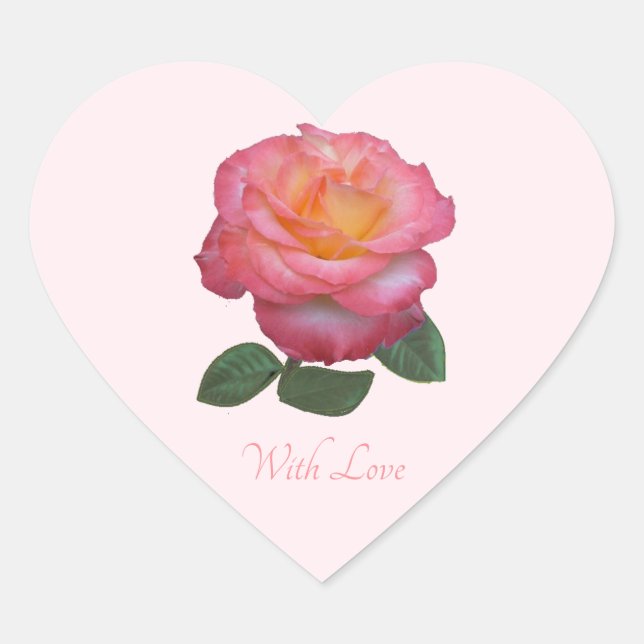 Rose rose mignonne avec Sticker d'amour (Devant)