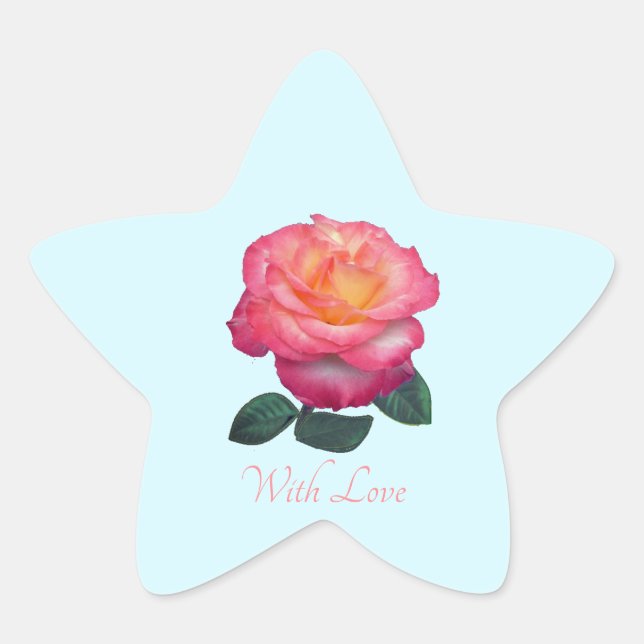 Rose rose mignonne avec Sticker d'amour (Devant)