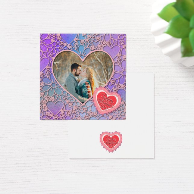 Rose rose moderne Coeur floral Romantique Valentin (Bureau)