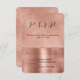 Rose Rose Or Glam Lace Mariage RSVP