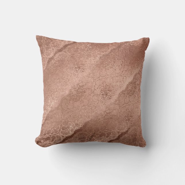 Rose Rose or Poudre florale Coussin de glam dentel (Recto)