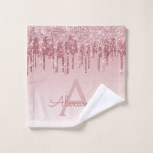 Rose Rose Parties scintillant Or & Monogramme étin