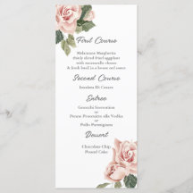 Rose rose quinceañera Menu Modèle