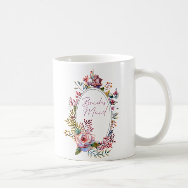 Rose rose Rose Blush Floral Bridesmaid Café Mug (Droite)