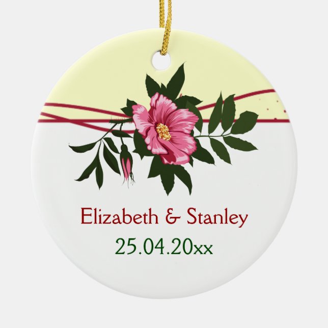 Rose rose sauvage mariage gardien ornement (Devant)