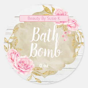 Rose rose Vintage Bombe Étiquettes