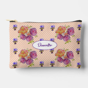 Rose Roses Flower floral Shabby Watercolor Girls Accessory Pouch