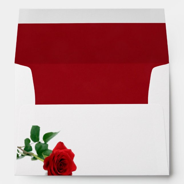 Rose rouge aquarelle - Enveloppes ciblées (Dos (Bas))