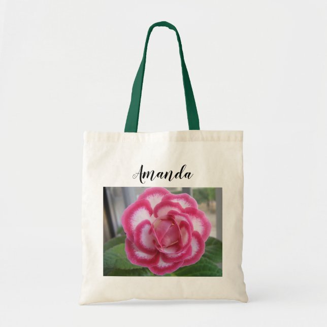 Rose rouge blanche, un sac personnalisé pour votre (Devant)