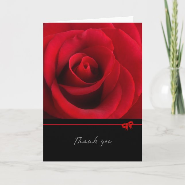 Rose rouge - Carte de remerciements (Devant)