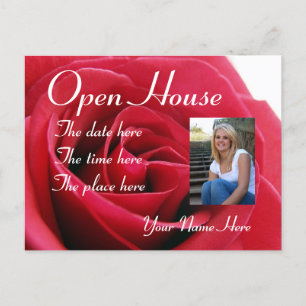 rose rouge, carte postale ouverte
