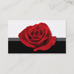 Rose rouge - cartes de visite de fleuriste