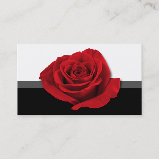 Rose rouge - cartes de visite de fleuriste (Devant)