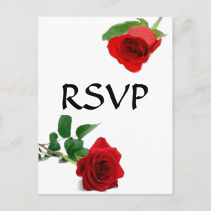 Rose rouge d'aquarelle - carte postale de RSVP