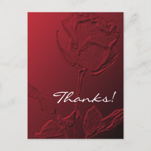 Rose rouge de cartes postales de Merci