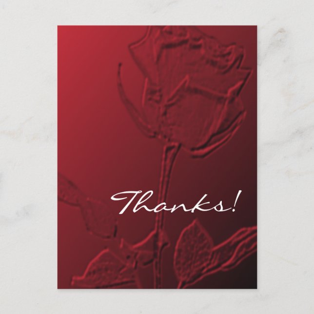 Rose rouge de cartes postales de Merci (Devant)