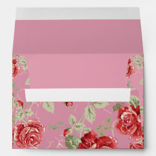 Rose rouge, enveloppe florale classique