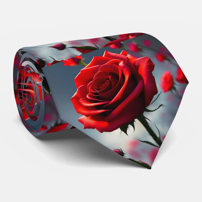 Rose Rouge Et Bufs, Cravate (Roulé)