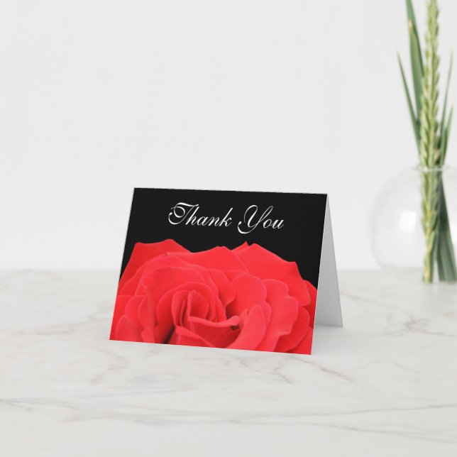 Rose rouge et Merci noir (Devant)