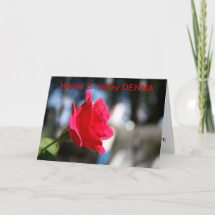 ROSE ROUGE FERMETURE Carte d'anniversaire