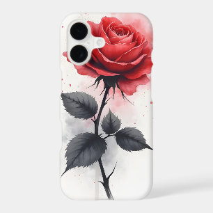 Rose rouge - Fleurs aquarelle